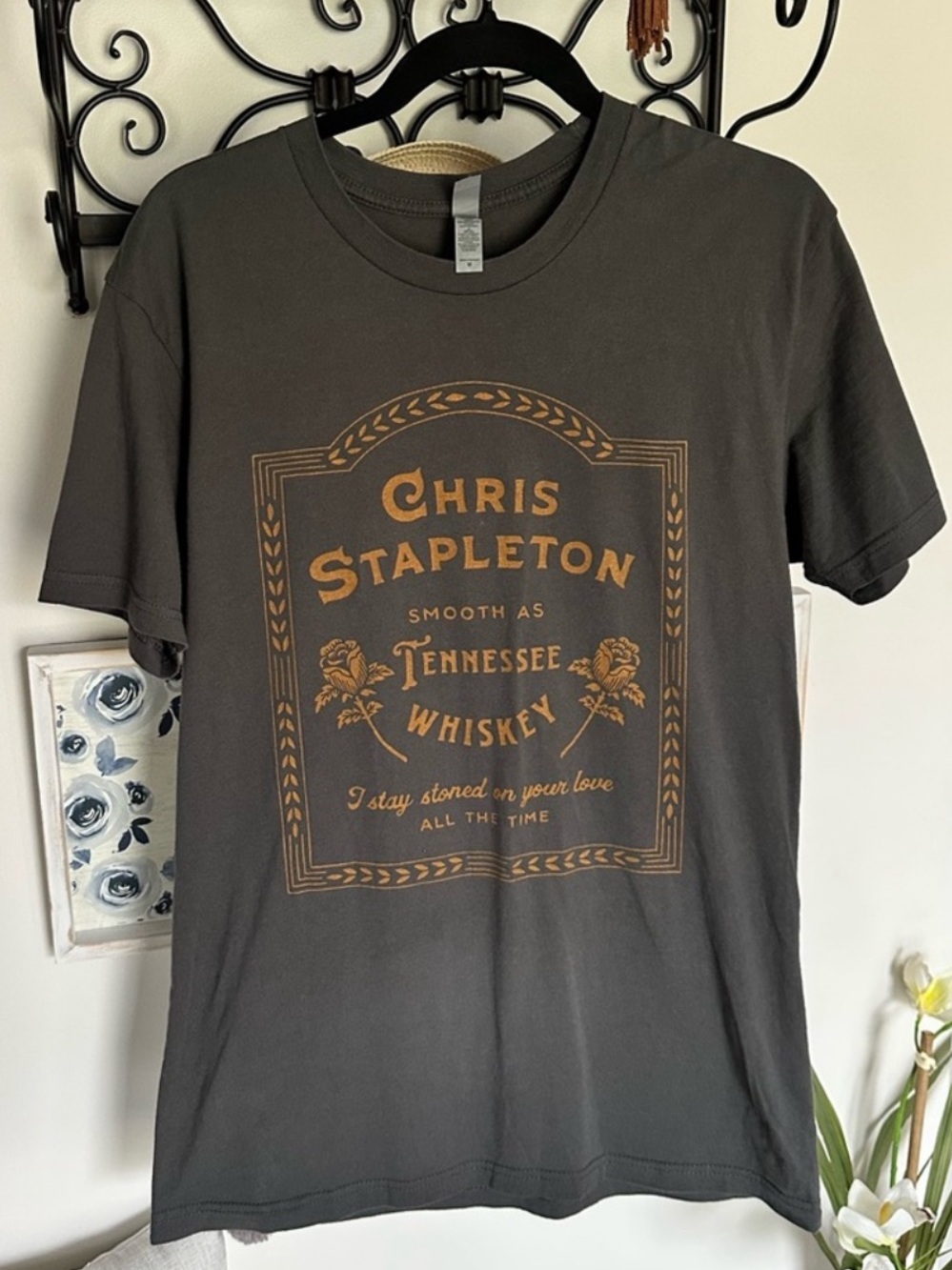 Next Level Apparel Chris Stapleton Charcoal Graphic Tee
